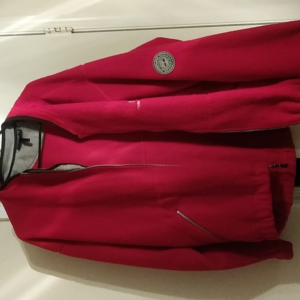 Women's red timberland fleece jacket